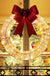 Christmas Garland 50CM Luminous LED Warm Light Metal Luminous Wreath With Big Bowknot Christmas Front Door Home Holiday Party Door Hanging Decor