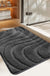 Feblilac Solid Color Tufted Bath Mat, Curve Pattern Bathroom Rug