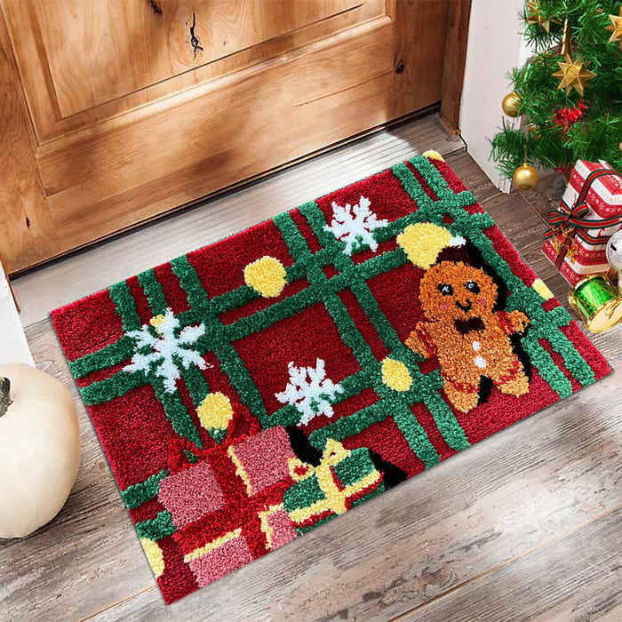 Feblilac Absorbent 3D Three-dimensional Christmas Tufted Bath Mat