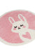 Feblilac Pink Rabbit Bath Mat, Cute Cartoon Animal Round Bathroom Rug, Soft Flush Non-Slip Water Absorbent Mat