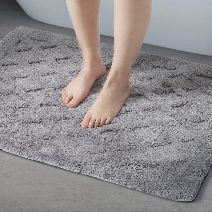 Solid Color Bathroom Mat, Water-Absorbent Bath Mat