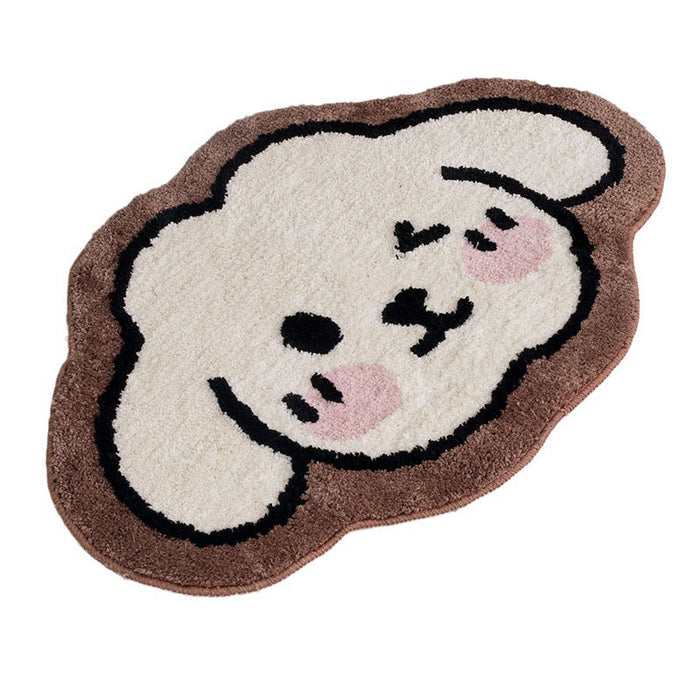 Feblilac Cute Dogs Bath Mat, Lovely Cartoon Bathroom Rug, Soft Flush Non-Slip Water Absorbent Mat for Bath Tub Shower Room