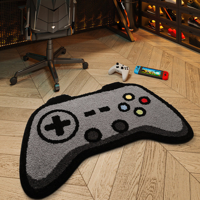 Feblilac Cartoon Grey Gamepad Tufted Bath Mat