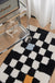 Black and White Checkerboard Bedroom Mat