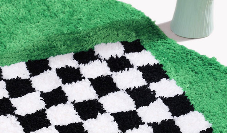 Checkerboard Rug for Bathroom Living Room