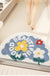 Feblilac Semicircle Three Little Flowers Tufted Bath Mat