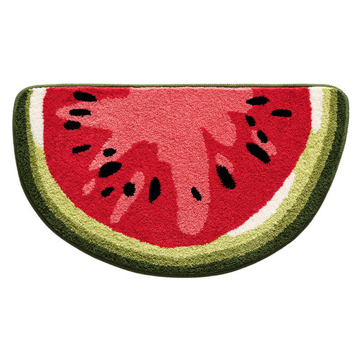 Feblilac Fruit Semicircle Watermelon Tufted Bath Mat