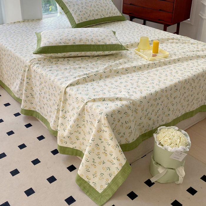 Cotton Floral Quilt Cover Pillowcase Suit