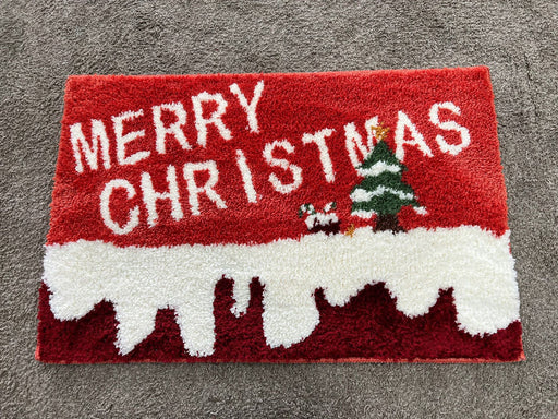 Feblilac Absorbent Christmas Tree Tufted Bath Mat