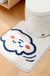 Feblilac Cute White Cloud Tufted Bathroom Mat Toilet U-Shaped Floor Mat