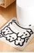 Feblilac Cute White Rabbit Tufted Bathroom Mat Toilet U-Shaped Floor Mat