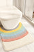 Feblilac Rainbow Tufted Bathroom Mat Toilet U-Shaped Floor Mat