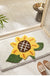 Feblilac Beige Big Sunflower Tufted Bath Mat