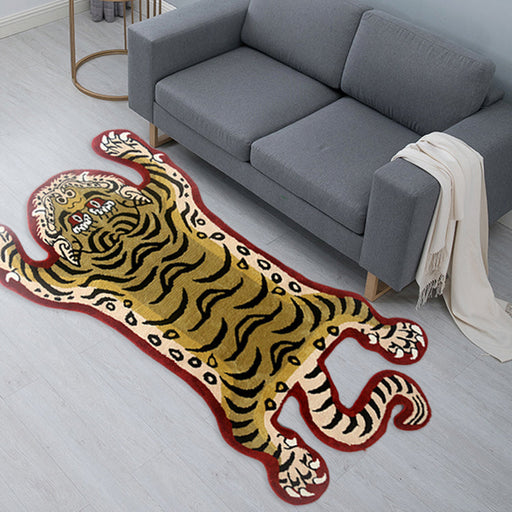 Classic Yellow Tiger Tufted Bath Mat Mom‘s Day Gift, Tibetan Style