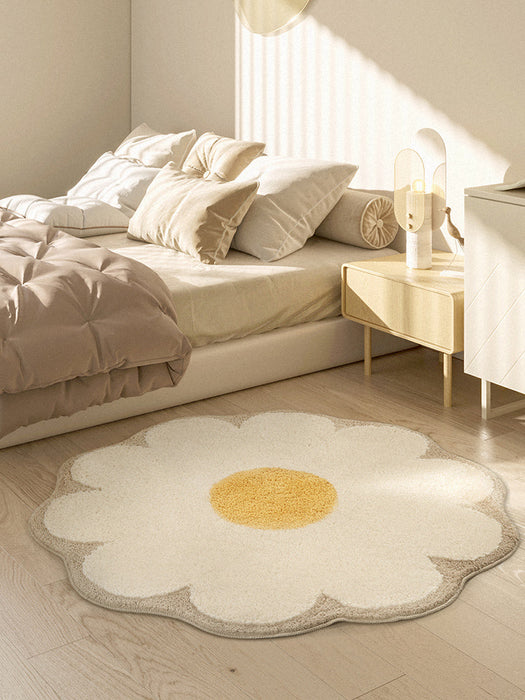 Cute Round Daisy Flower Mat Area Rug