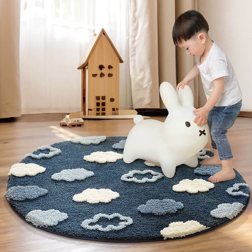 Feblilac Comic Clouds Bedroom Rug Long Runner