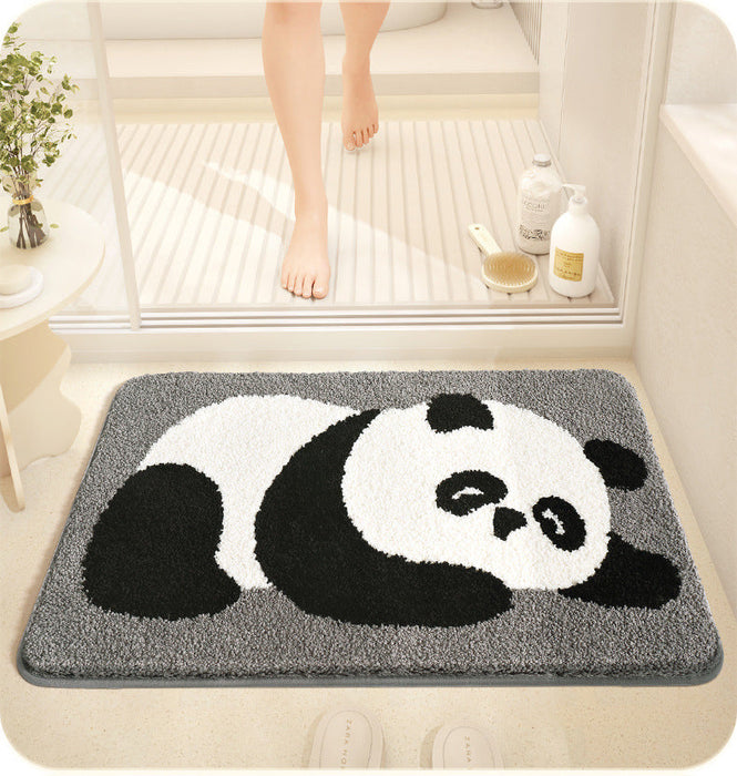 Feblilac Cute Animals Panda Tufted Bath Mat