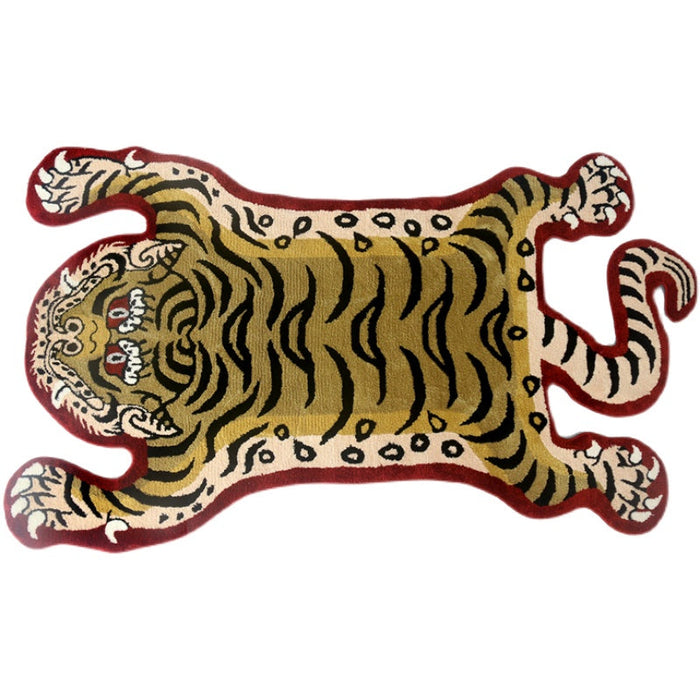 Classic Yellow Tiger Tufted Bath Mat Mom‘s Day Gift, Tibetan Style