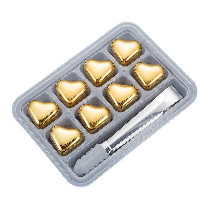 304 Heart-shaped Gold Stainless Steel Ice Cube