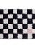 Black and White Checkerboard Bath Mat, Blue Flower Bathroom Rug, Soft Plush Water-Absorbent