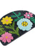 Feblilac Flowers Bath Mat, Floral in Black Background Bathroom Rug, Soft Flush Non-Slip Water Absorbent Mat