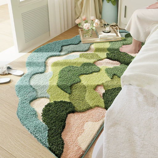 Feblilac Mountain Forest Moss Bedroom Rug Long Runner