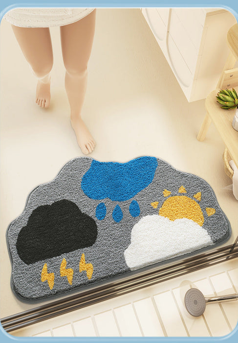 Feblilac Meteorological Clouds Tufted Bath Mat