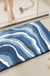 Abstract Blue Orange Curve Bath Mat, Tufted Mat for Bathroom