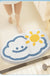 Feblilac Sunshine White Clouds Tufted Bath Mat