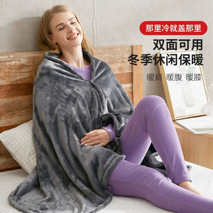 Electric Blanket Rechargeable Heating Blanket Warm Heating Pad Travel Office Lunch Break Shawl Blanket Multifunctional Electric Blanket