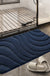 Feblilac Solid Color Tufted Bath Mat, Curve Pattern Bathroom Rug