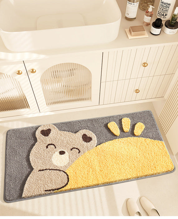 Feblilac Cute Bear and Sun Tufted Bath Mat