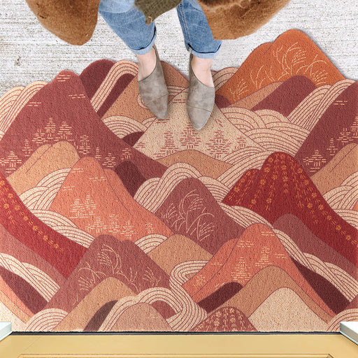 PVC Red Mountains Door Mat Mom‘s Day Gift
