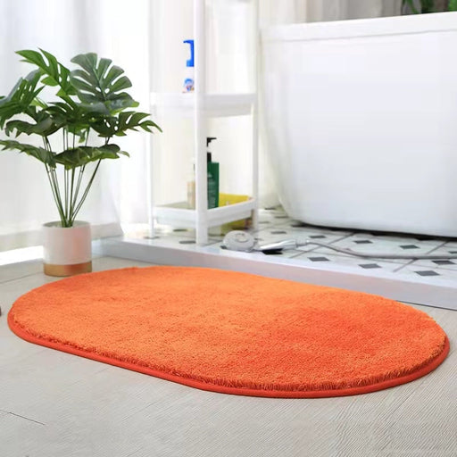 Feblilac Semicircle Solid Orange Tufted Bath Mat
