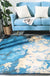 Feblilac Abstract Golden Cloud and Blue Sky Mat Rug Carpet