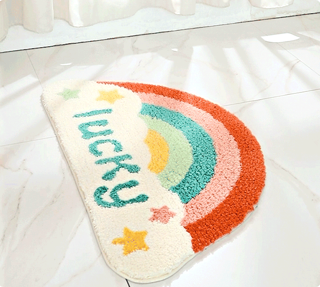 Feblilac Semicircle Rainbow Bath Mat