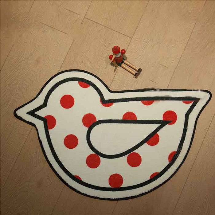 Red Dot Bird Bath Mat