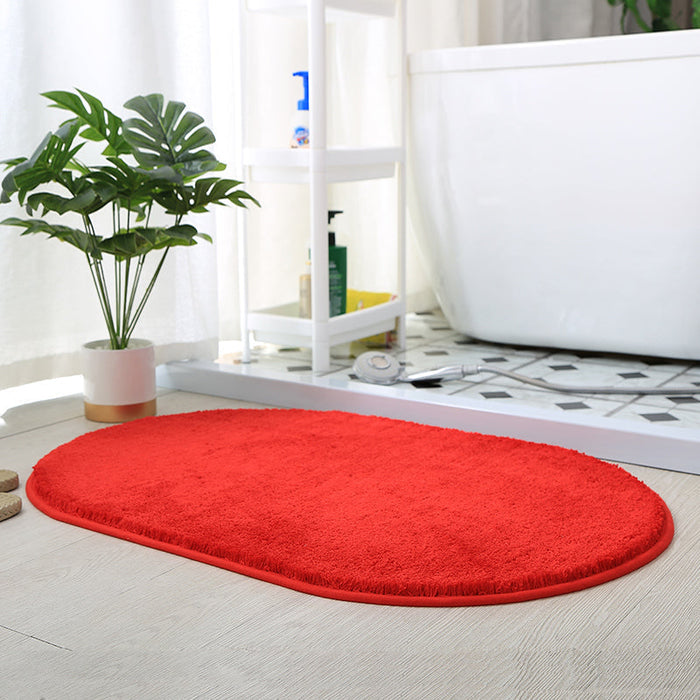 Feblilac Semicircle Solid Yellow Tufted Bath Mat