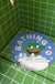 Round Smile Frog PVC Bathroom Mat