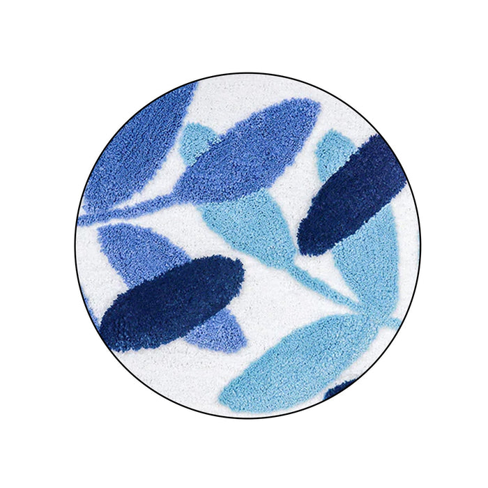 Feblilac Black/Green/Blue Leaves Bath Mat