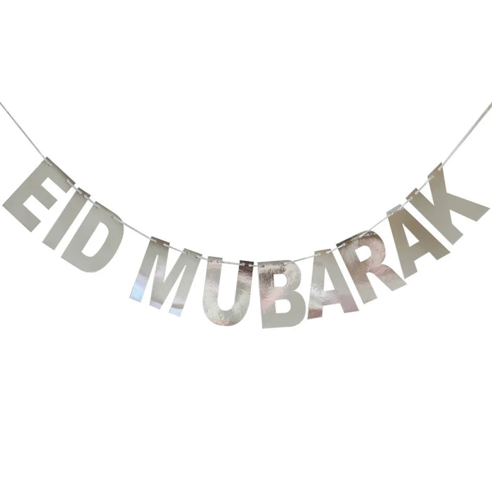 EID Mubarak Banner Ramadan Kareem Banner Party Decorations Supplies Star Moon Hanging Ornament Umrah Mubarak Decoration for Home