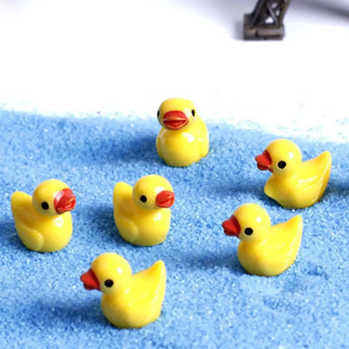 50/100 Pcs Mini Yellow Duck Ornament Miniature Figures,Tiny Duck,Resin,Handicraft,Micro Landscape, Home Decoration,