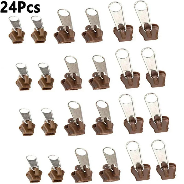 24/12/6Pcs New Instant Zipper Universal Instant Fix Zipper Repair Kit Replacement Zip Slider Teeth Rescue New Design for DIY Sew