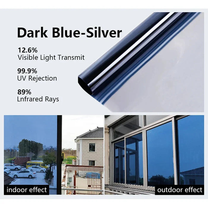 Adhesive Vinyl Window Insulation Film Anti Heat Light UV Car Glass Stickers One Way Mirror Home Privacy Protection Accessories