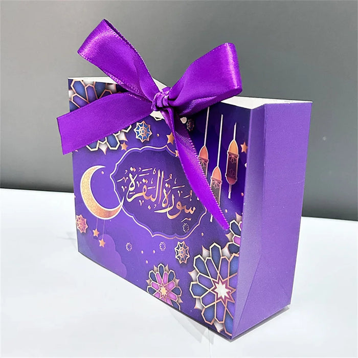 5Pcs Eid Mubarak Gift Box Eid Mubarak Candy Cookie Box Eid Party Gift Packaging Bags Ramadan Favors Eid Mubarak Decoration 2024