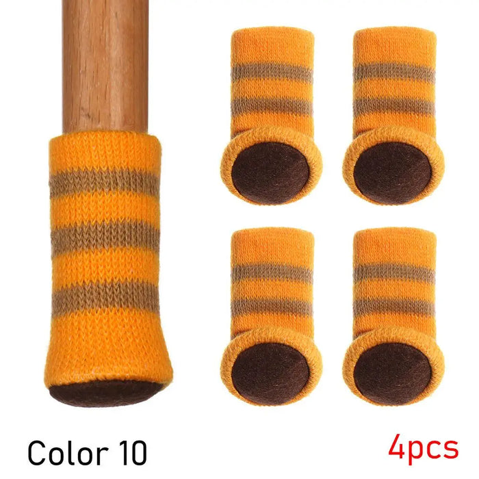 4PCS Universal Leg Sock Protective Case Knitting Chair Foot Cover Non-Slip Floor Furniture Protector Home Decor