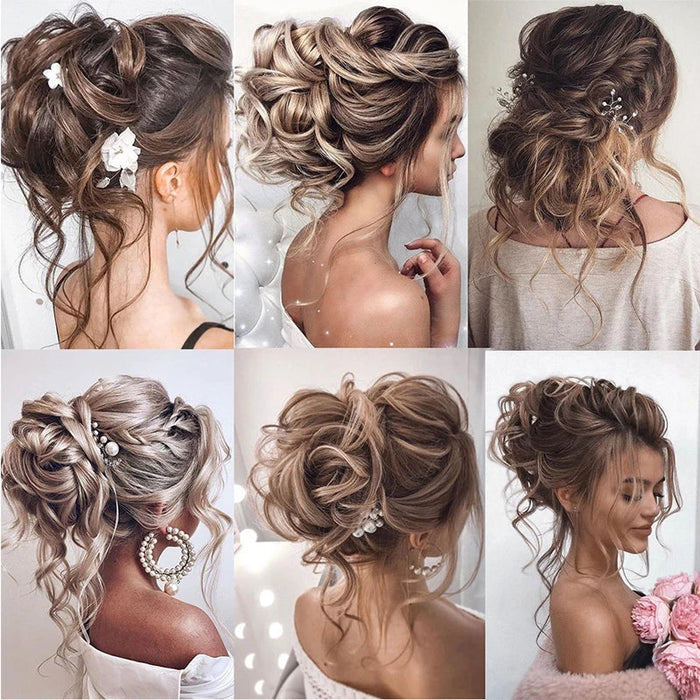 MANWEI Synthetic Curly Donut Chignon With Elastic Band Scrunchies Messy Hair Bun Updo Hairpieces Extensions for Women