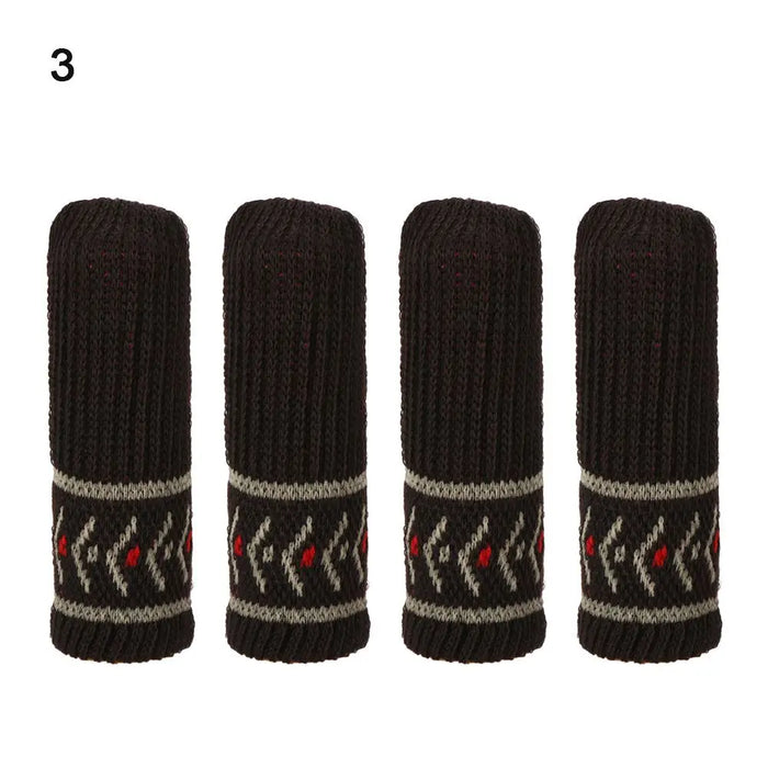 4PCS Universal Leg Sock Protective Case Knitting Chair Foot Cover Non-Slip Floor Furniture Protector Home Decor