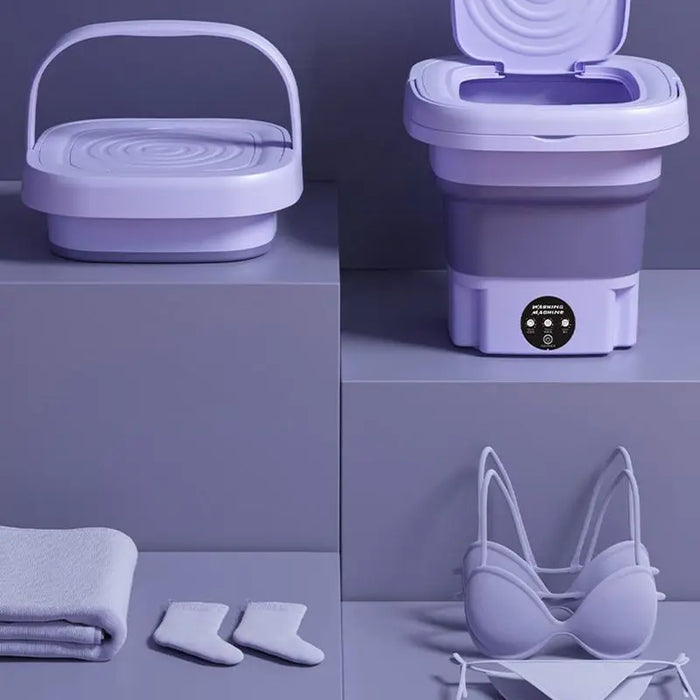 8L Portable Washing Mini Foldable Sock Underwear Panties Retractable Household Washing Machine With Spinning Dry washing machine