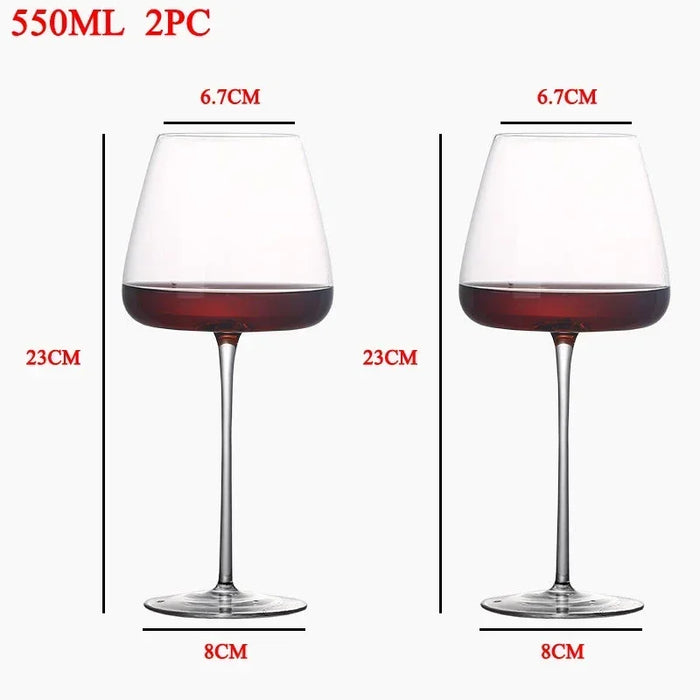 2pcs High-end Goblet Red Wine Glass Cup Kitchen Tools Water Grap Champagne Glasses Bordeaux Burgundy Wedding Square Party Gift